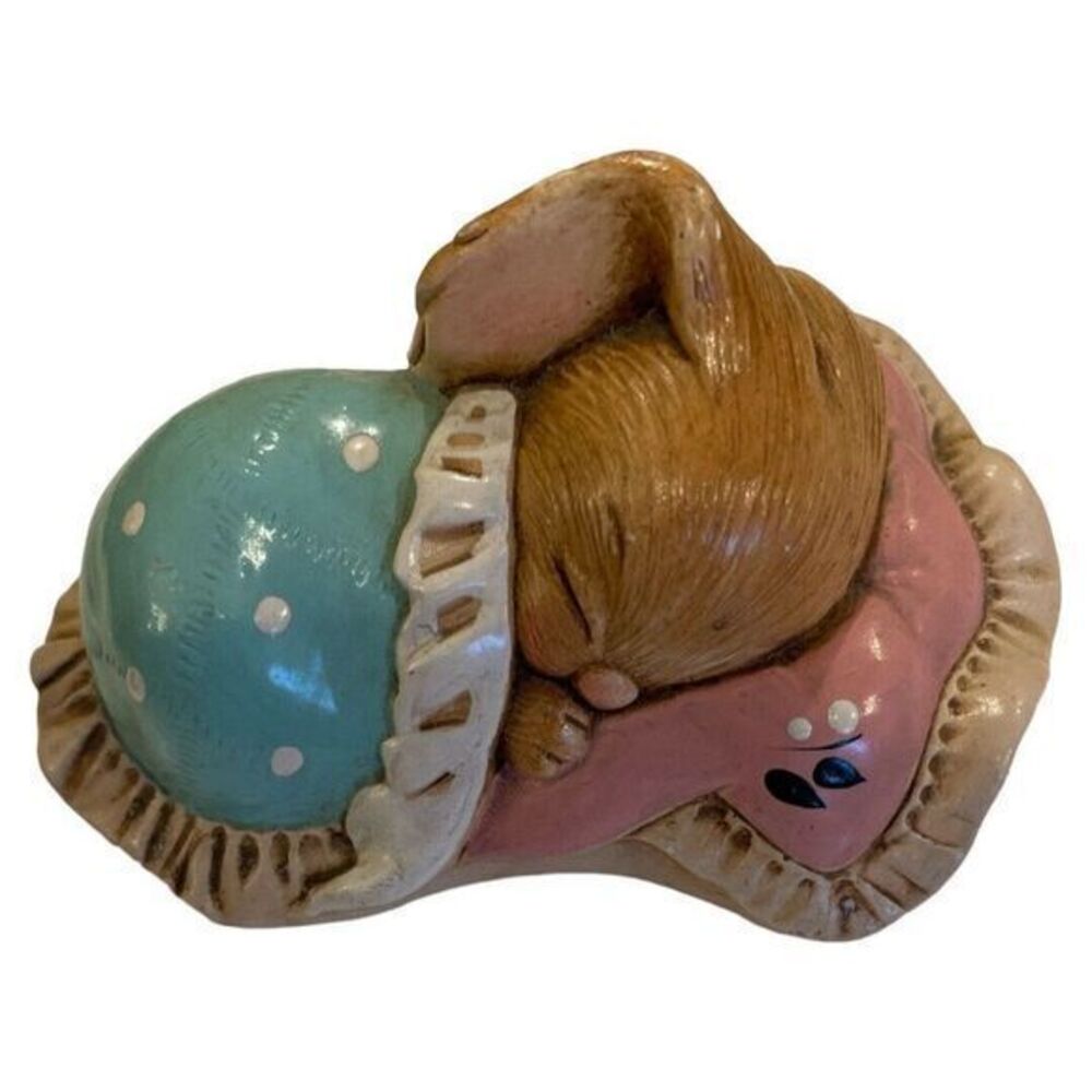 Pendelfin Snuggles‎ Vintage Sleepy Bunny Rabbit Figurine Stonecraft England 1966
